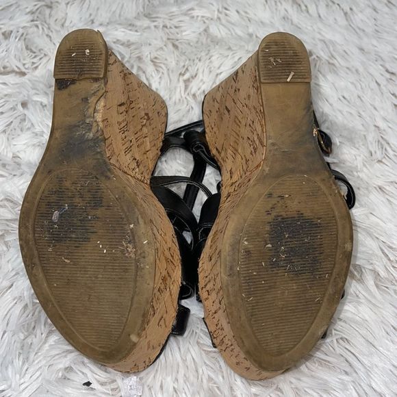 Spirit Moda Black Strappy Wedges - Picture 5 of 5